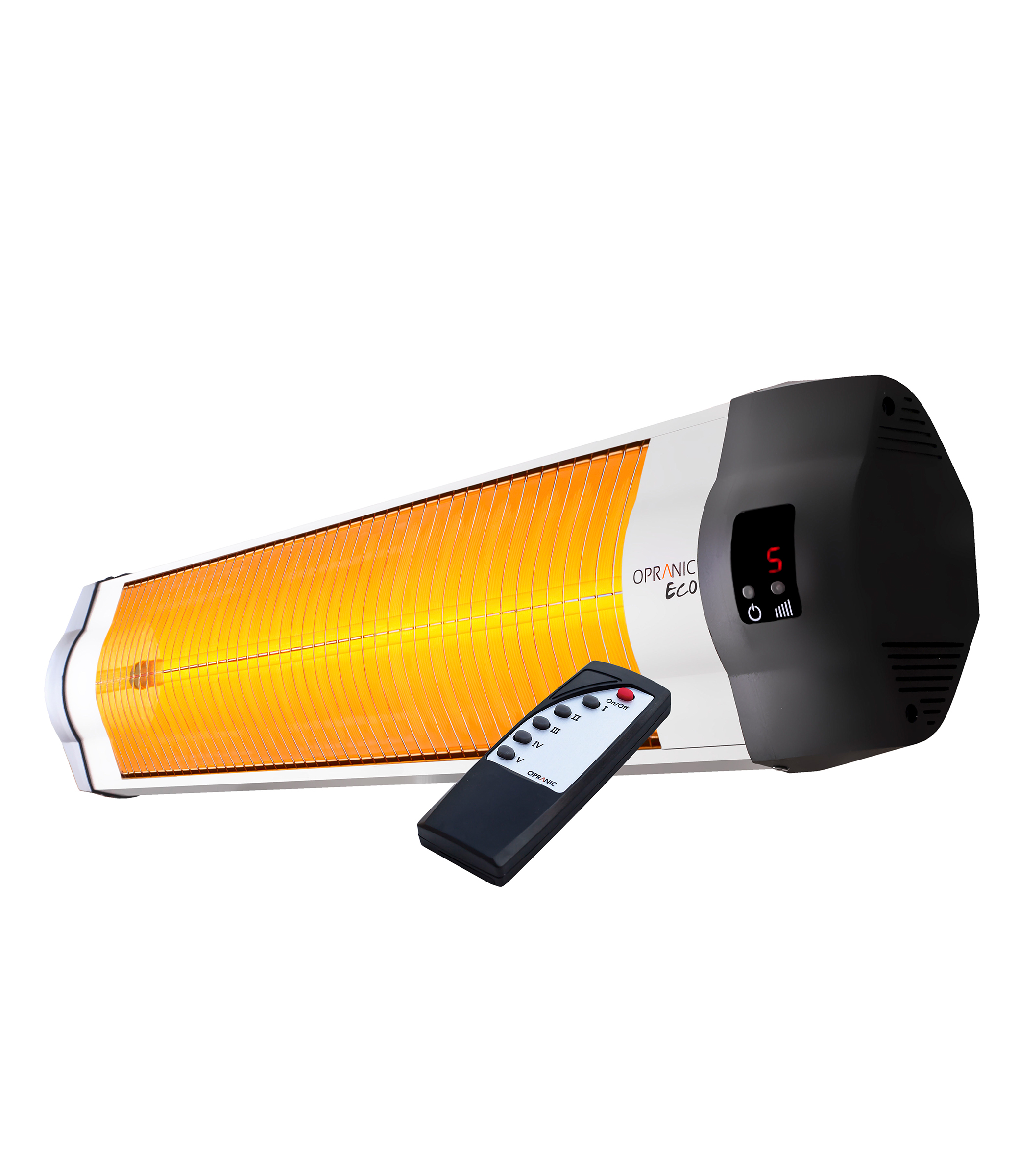 OPRANIC ECO23R, Patio Wandverwarming, 2300W, Afstandsbediening, IP34, Zilver