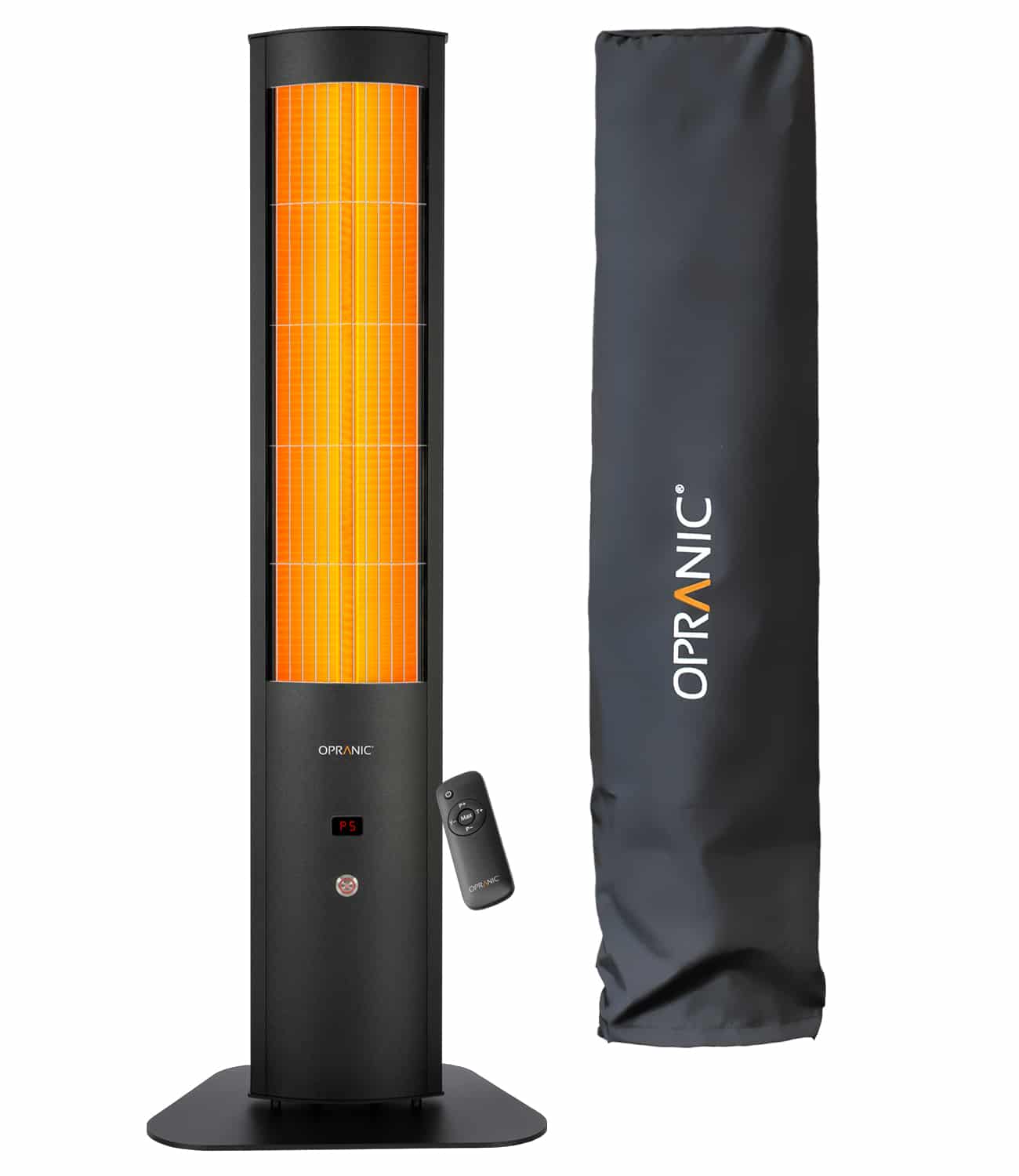 OPRANIC THOR S70, Portable Patio Heater 2300W, IR-X, IP65, Remote, Timer, Black with Cover