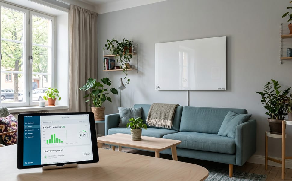 infraröd värme inomhus ger låg energi förbrukning