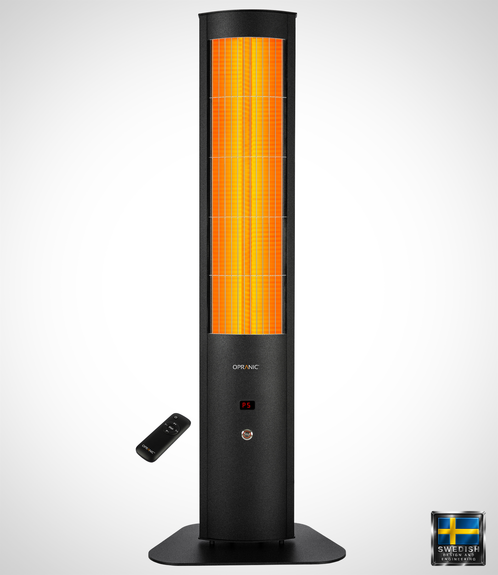 OPRANIC THOR S70R Tragbarer Terrassenheizer 2300W, IR-X Carbon Black, IP65, Fernbedienung, Timer
