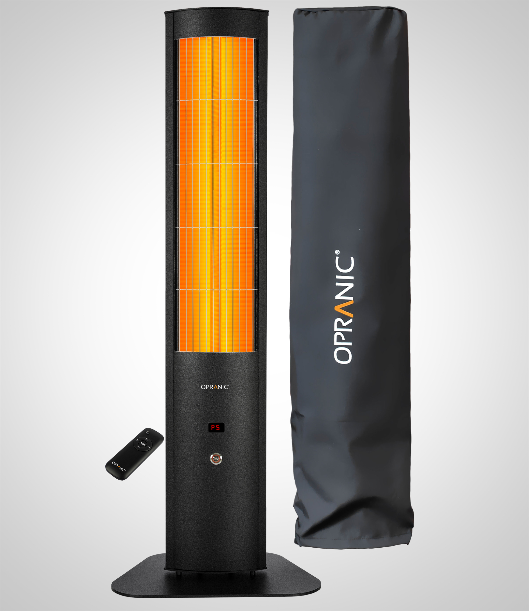 OPRANIC THOR S70R Portable Patio Heater 2300W, IR-X Carbon Black, IP65, Remote, Timer
