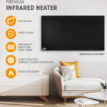 Opranic P7 Glass infravärmepanel 450W vit med härdat glas väggmonterad ultratunn 2,5 cm IP44