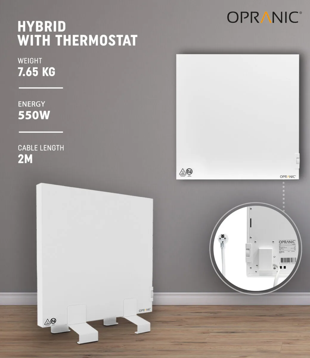 Opranic P6 Hybrid Infrared Panel Heater - Energy Efficient