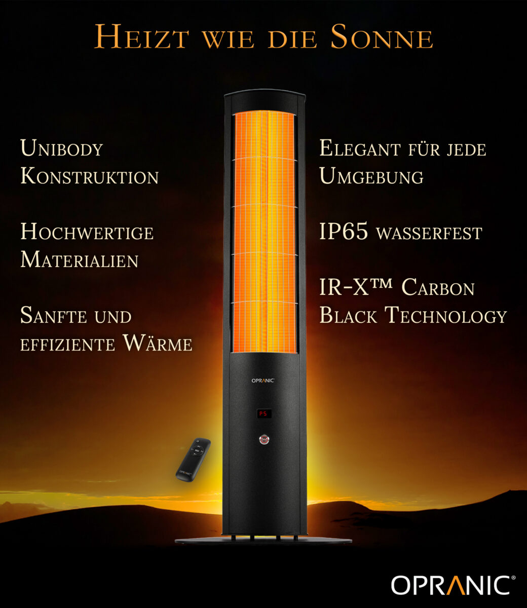 Opranic Thor S70 Infrarotheizung mit Unibody-Konstruktion und IR-X Carbon Black-Technologie