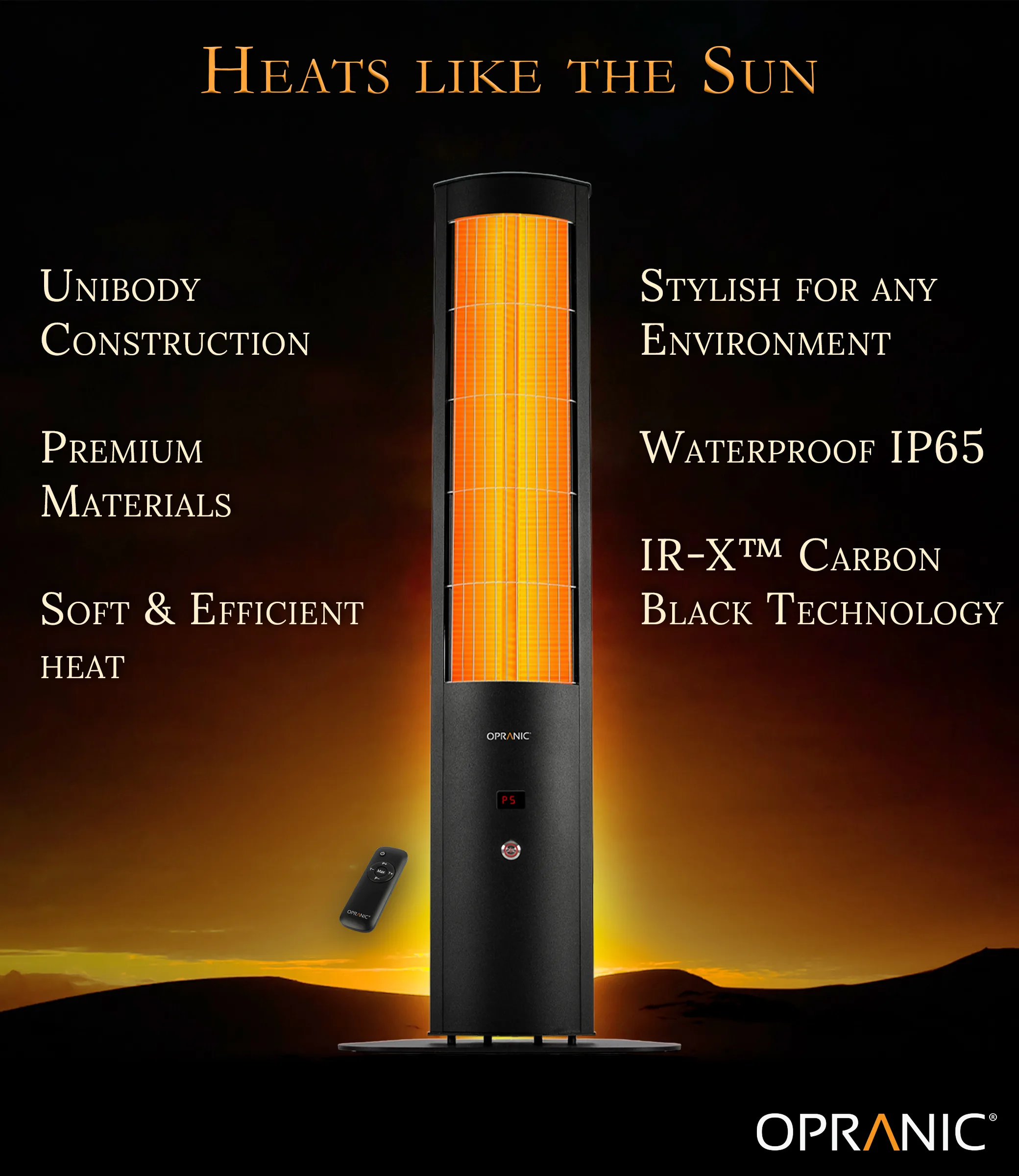 S70 THOR – Freestanding Infrared Patio Heater | Opranic