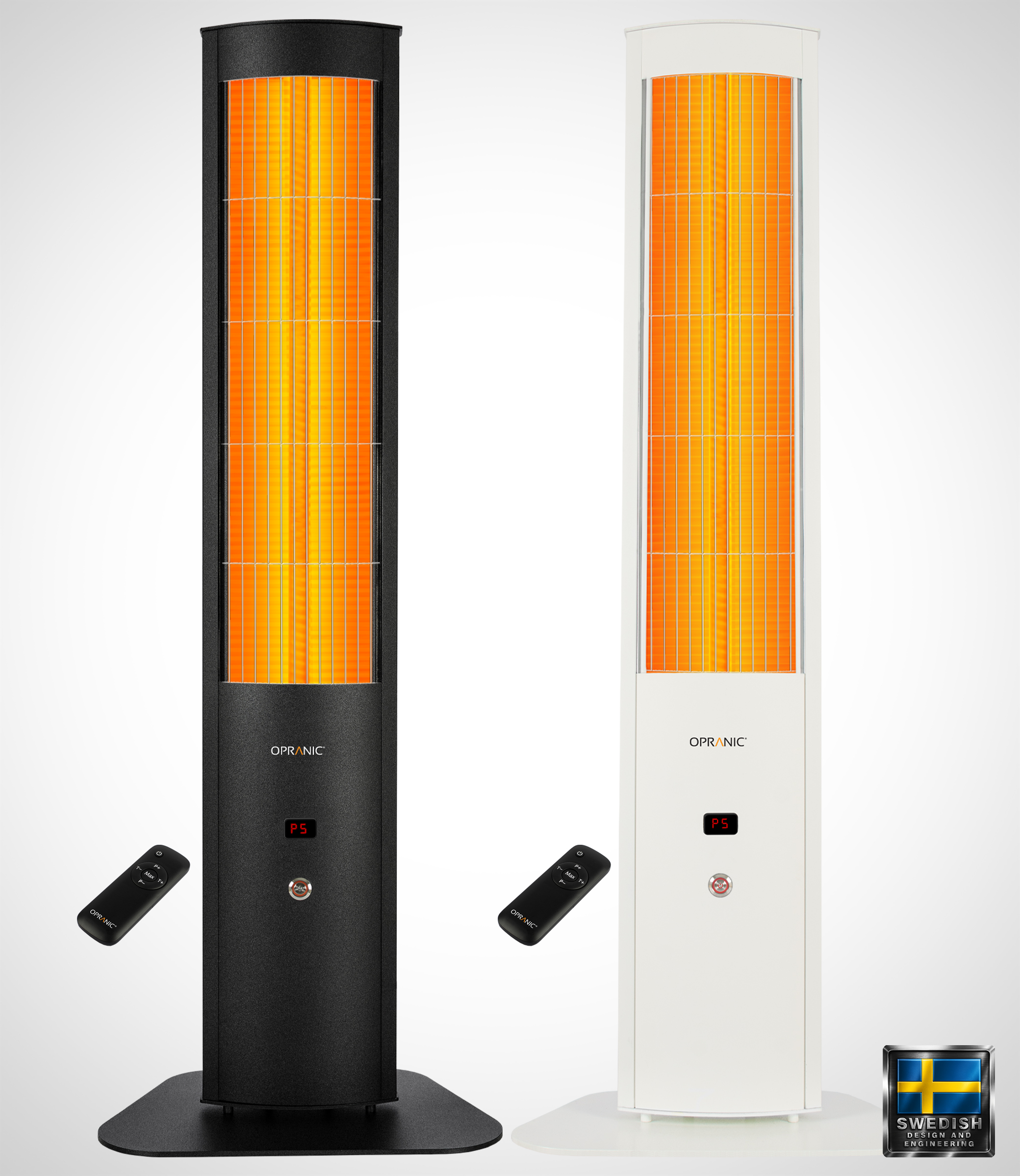 OPRANIC THOR S70R Tragbarer Terrassenheizer 2300W, IR-X Carbon Black, IP65, Fernbedienung, Timer