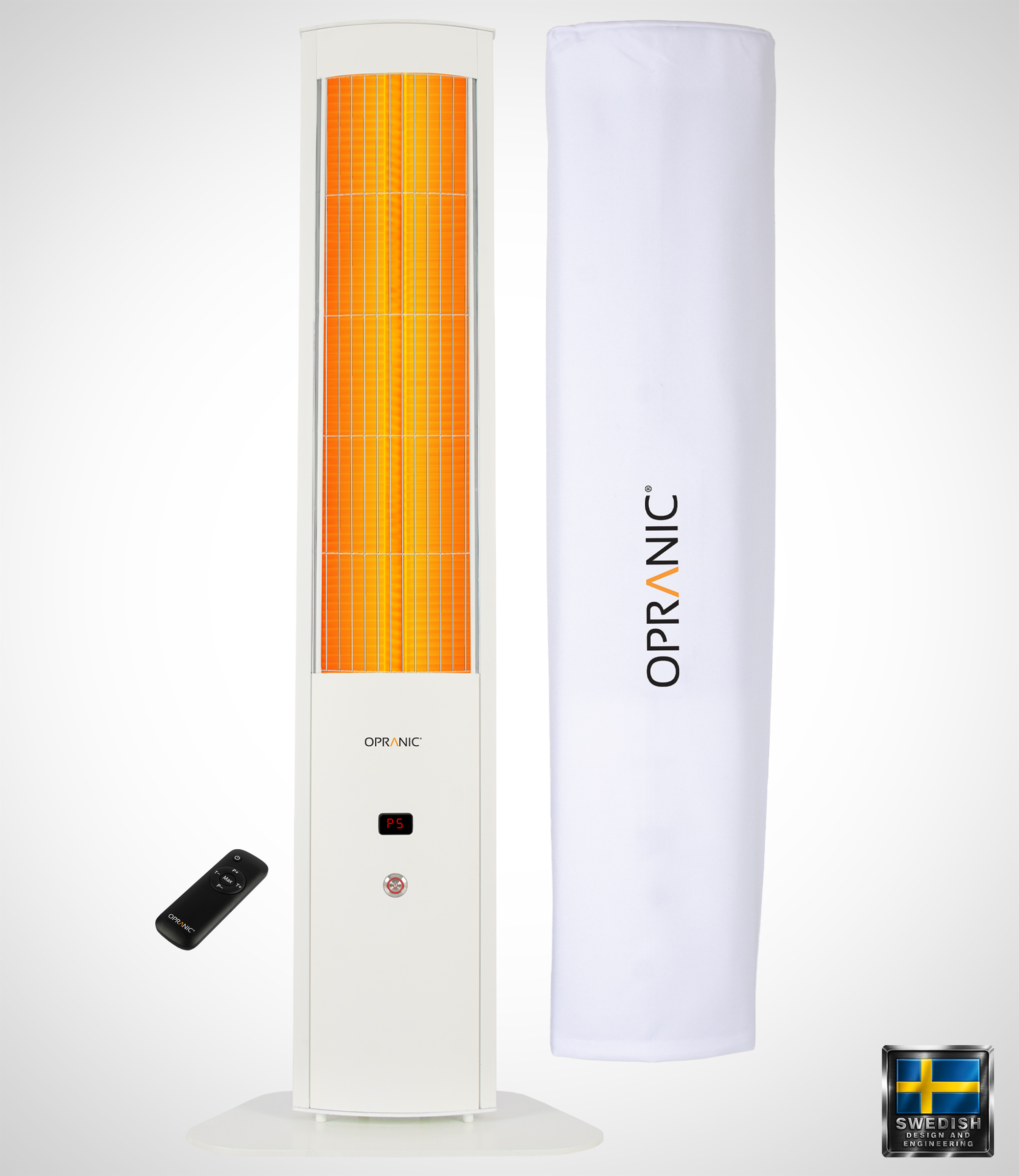 OPRANIC THOR S70R Tragbarer Terrassenheizer 2300W, IR-X Carbon Black, IP65, Fernbedienung, Timer