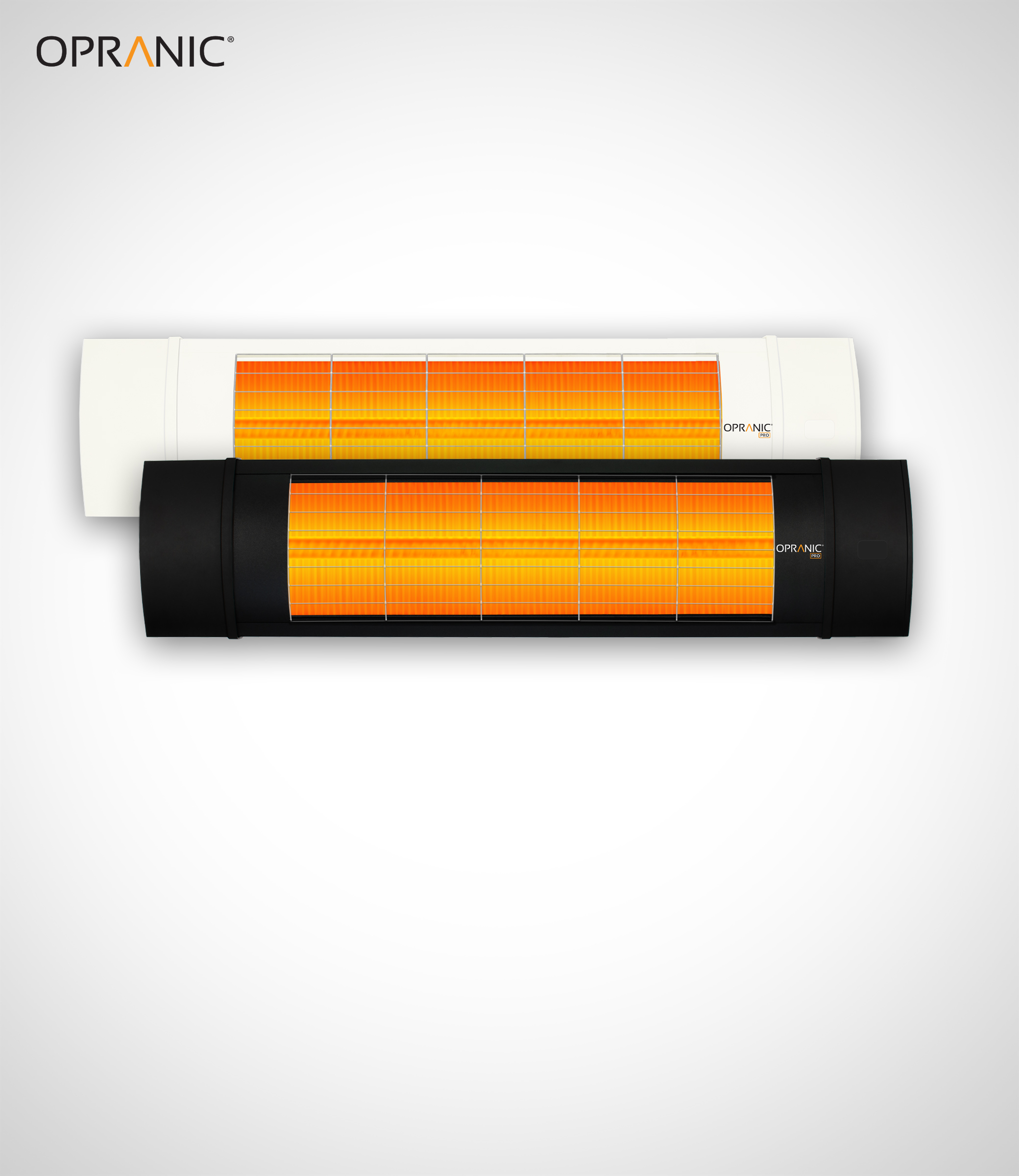 Radiateur de patio mural OPRANIC PRO V70 1800 W, IR-X noir carbone, IP65