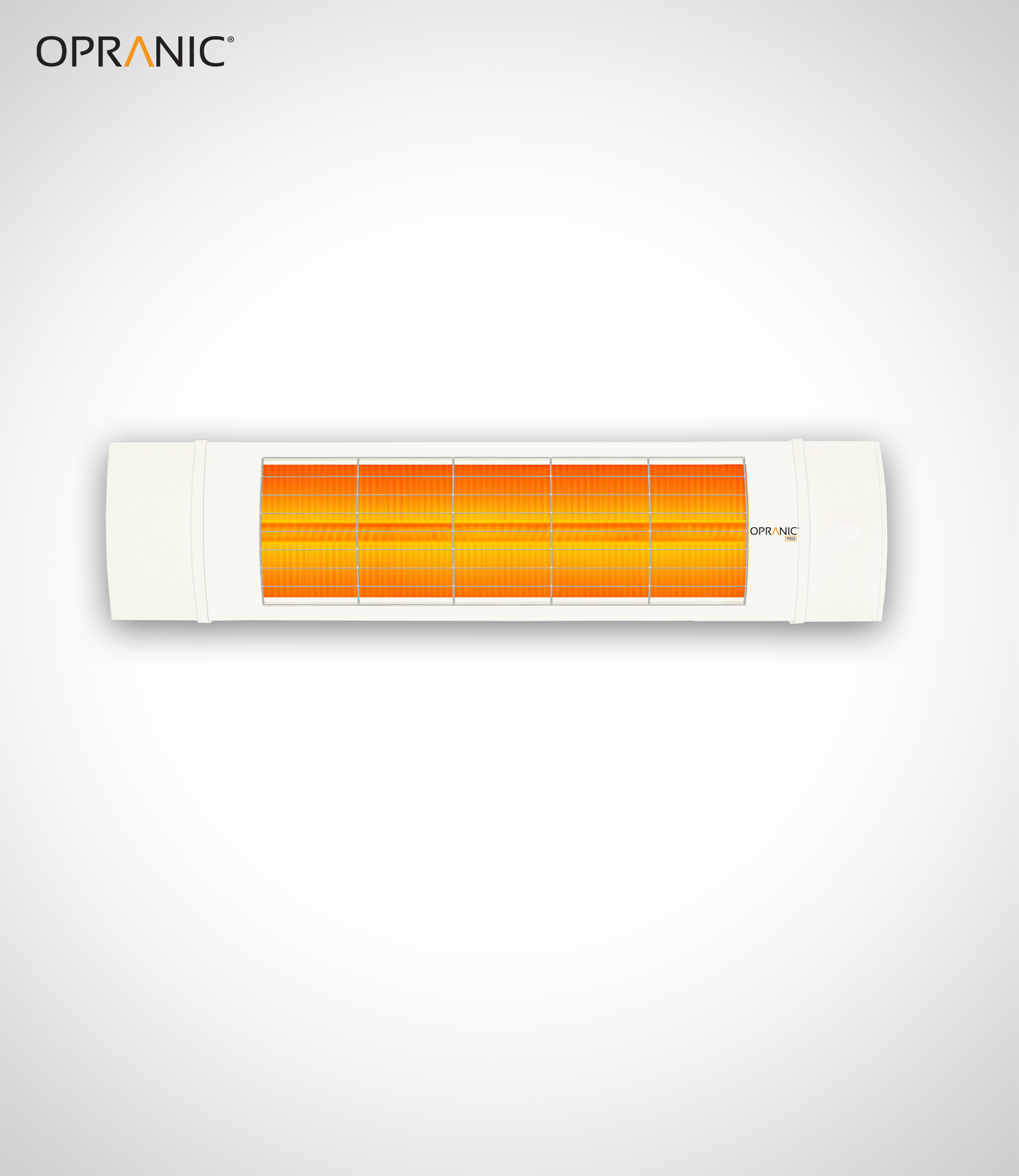 OPRANIC PRO V70 Wall Patio Heater 1800W, IR-X Carbon Black, IP65 - Cloud White