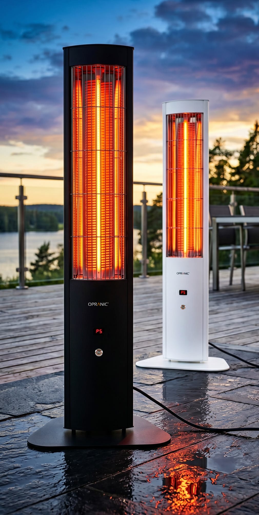 Opranic THOR S70 portabel infravärmare utomhus i matt svart aluminium med 2300 W effekt