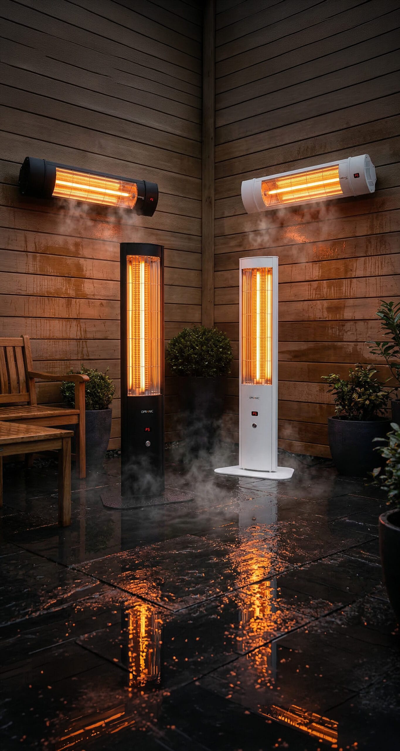 Opranic V70R and S70R på en blöt stenterrass