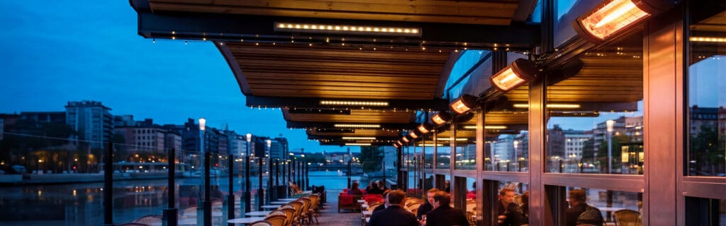 Opranic V70 PRO infravärmare för uteplats och restaurang