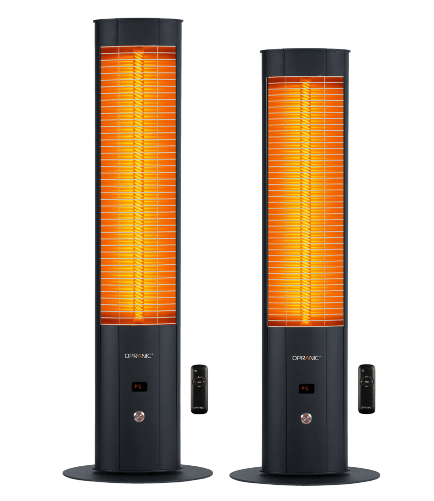 Opranic S50R portable patio heaters in Jet Black