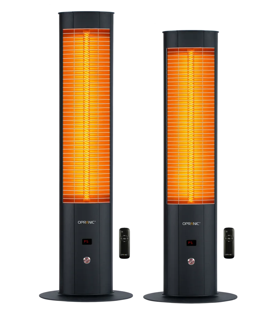 Opranic S50R portable patio heaters in Jet Black